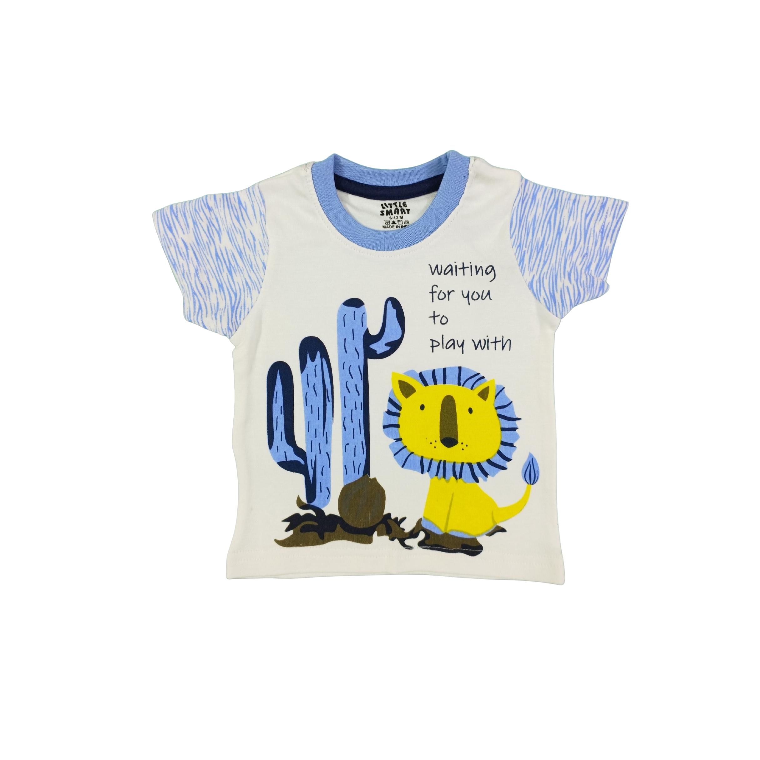 Binibee Lion Printed Cotton T-Shirt Set for Baby Boys