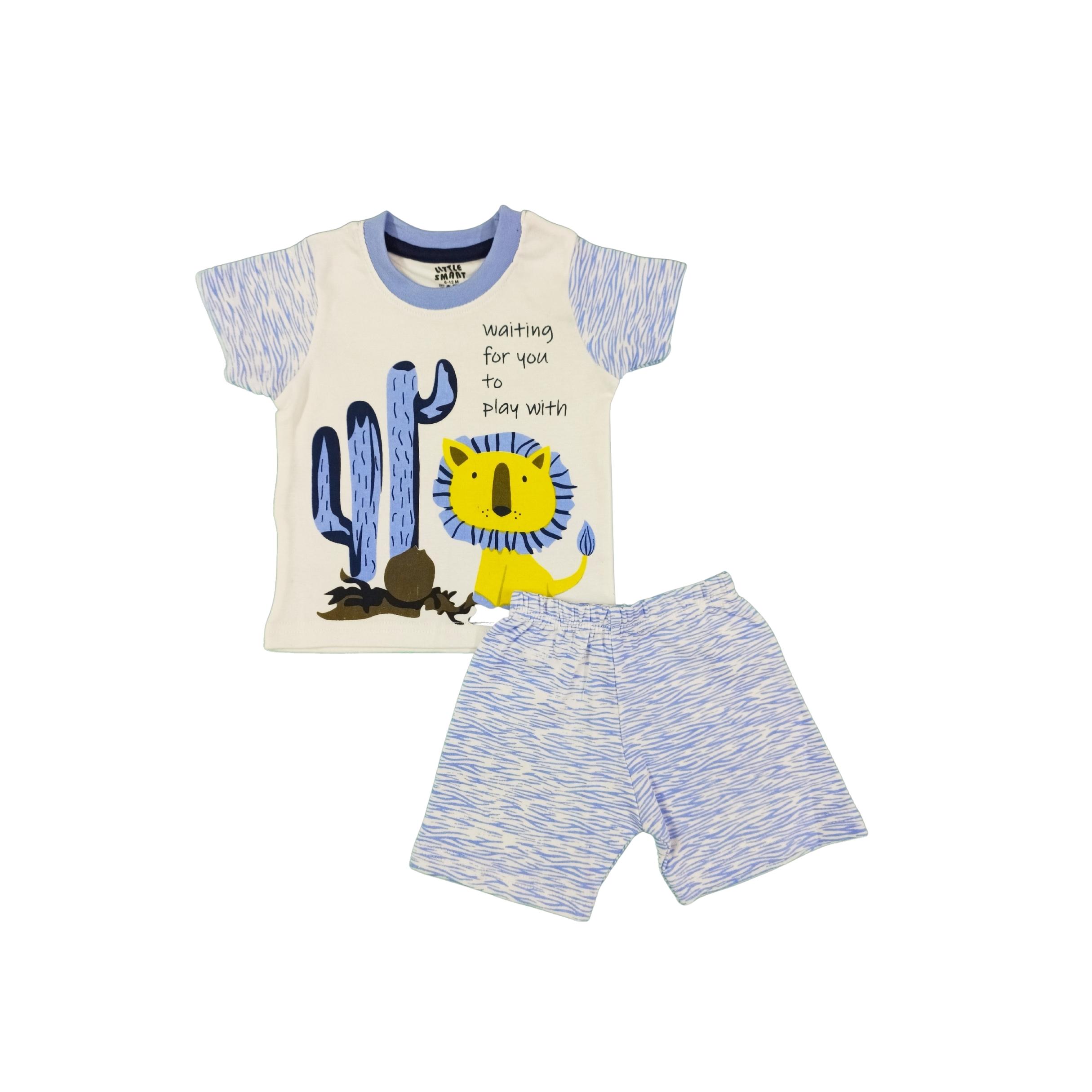 Binibee Lion Printed Cotton T-Shirt Set for Baby Boys